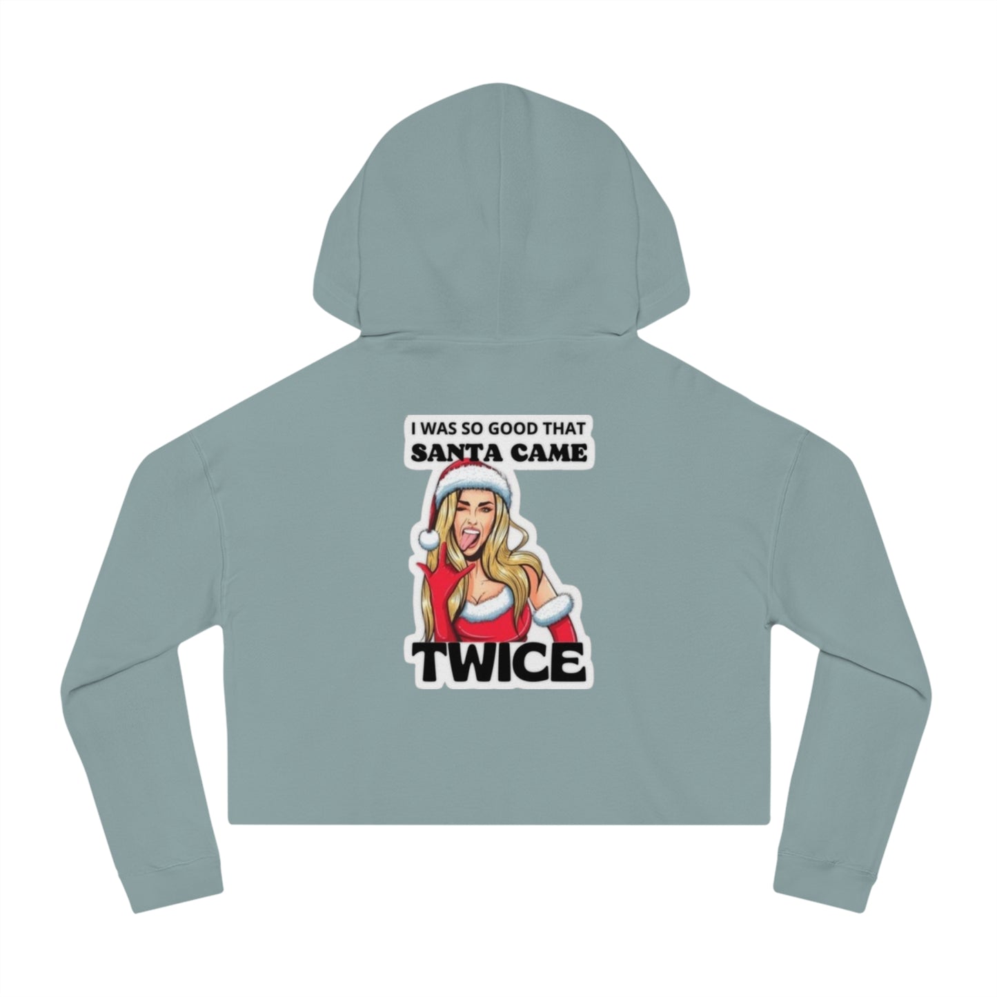 Santa Came Twice Women's Cropped Hoodie