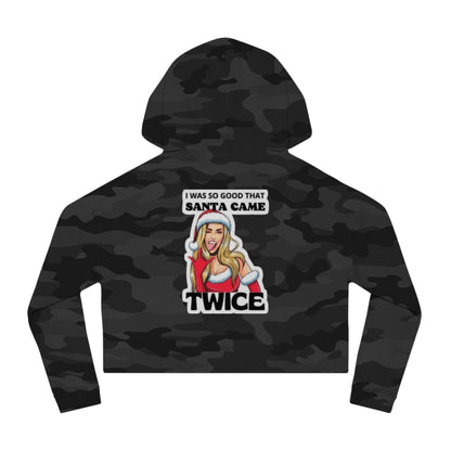 Santa Came Twice Women's Cropped Hoodie